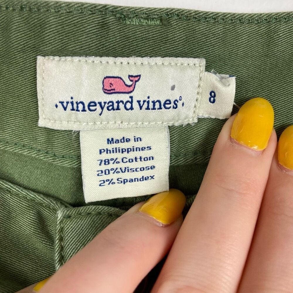 Vineyard Vines Women's Skinny Utility Chino Pant Army Green Back Cargo Pockets 8 - Picture 2 of 10